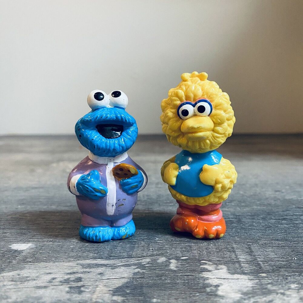 Vintage Jim Henson Sesame Street Figures Lot PVC Big Bird Cookie Monster